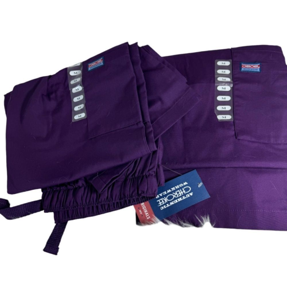 Cherokee Workwear NWT Purple Scrub Pants Sz M - Picture 6 of 6